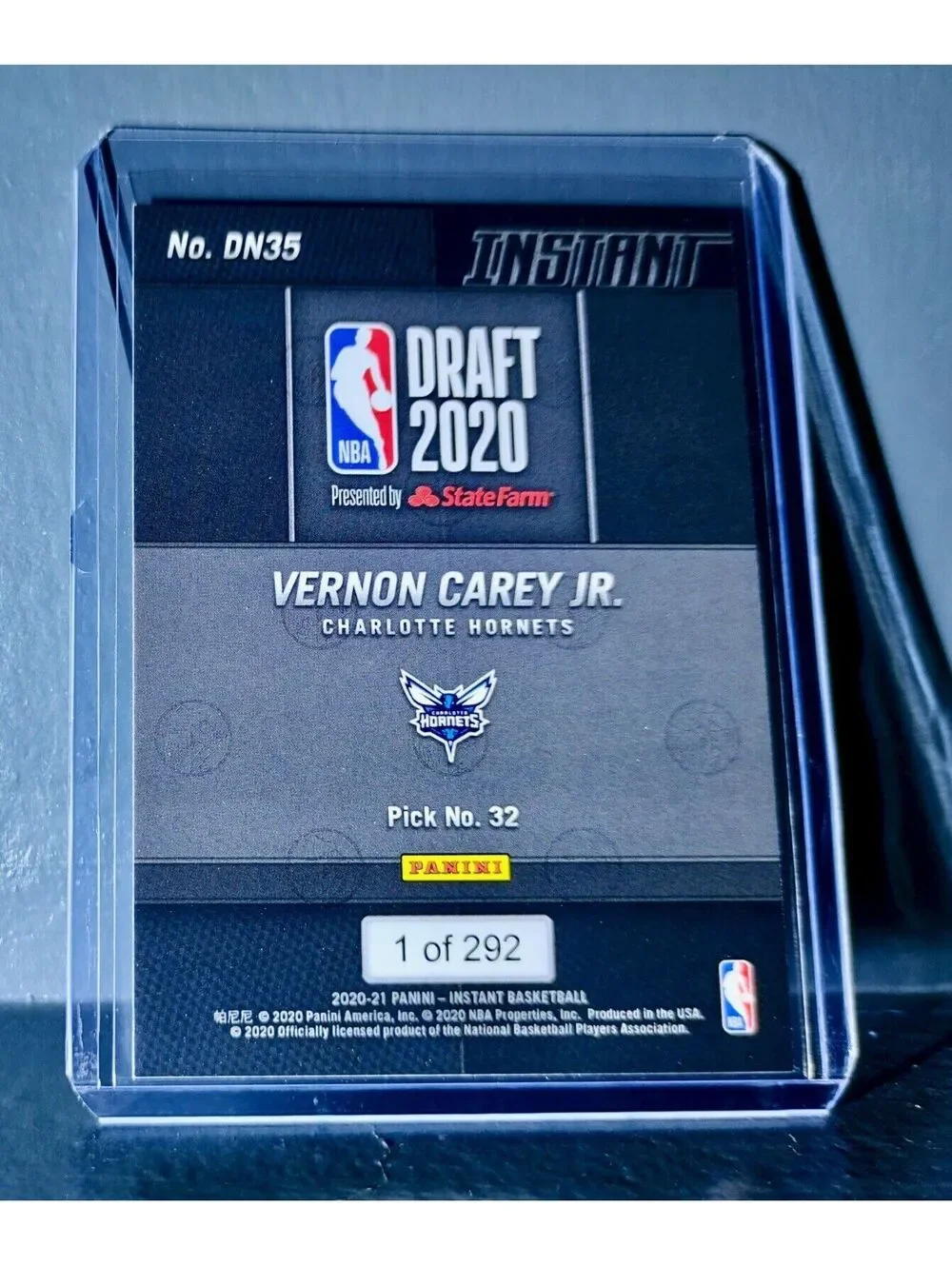 Vernon Carey 2020-21 Panini NBA Draft Night #35 Basketball Rookie Card 1 of 292